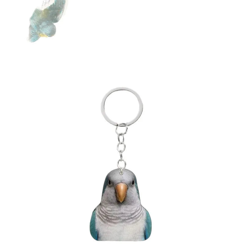 Flat Acrylic Parrot Keychain