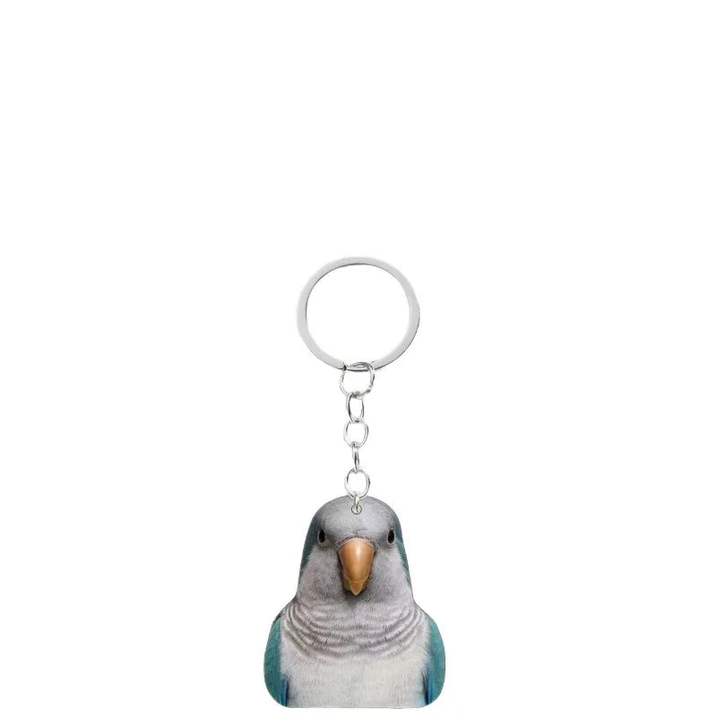 Flat Acrylic Parrot Keychain