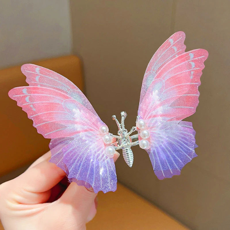 Glitter Butterfly Hair Clip - A
