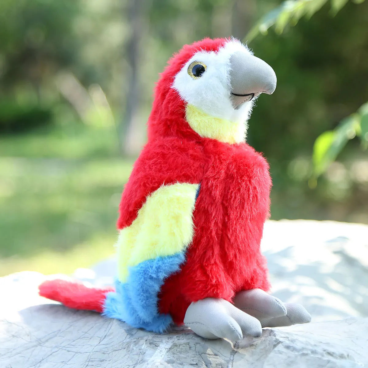 Guacamayo rojo de peluche de 22 cm, fotografía del proveedor